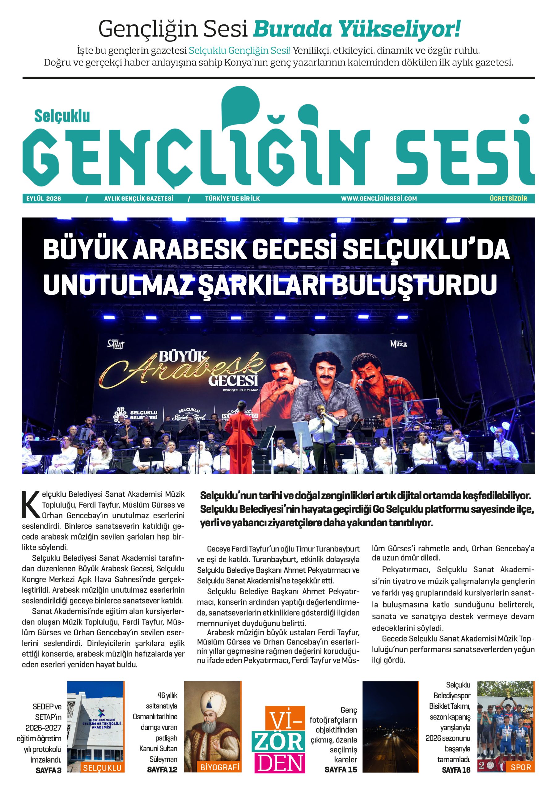 Gençliğin Sesi Eylül Sayısı