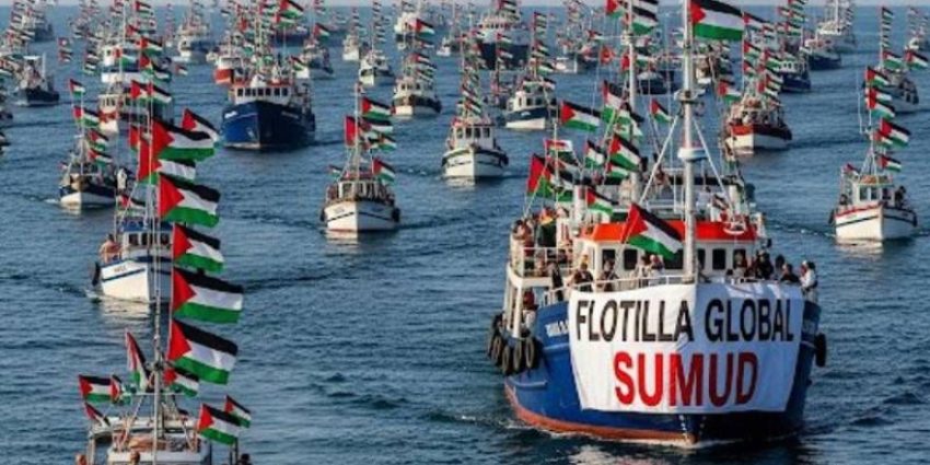 KÜRESEL SUMUD FİLOSU GAZZE YOLCULUĞUNU KARARLILIKLA SÜRDÜRÜYOR
