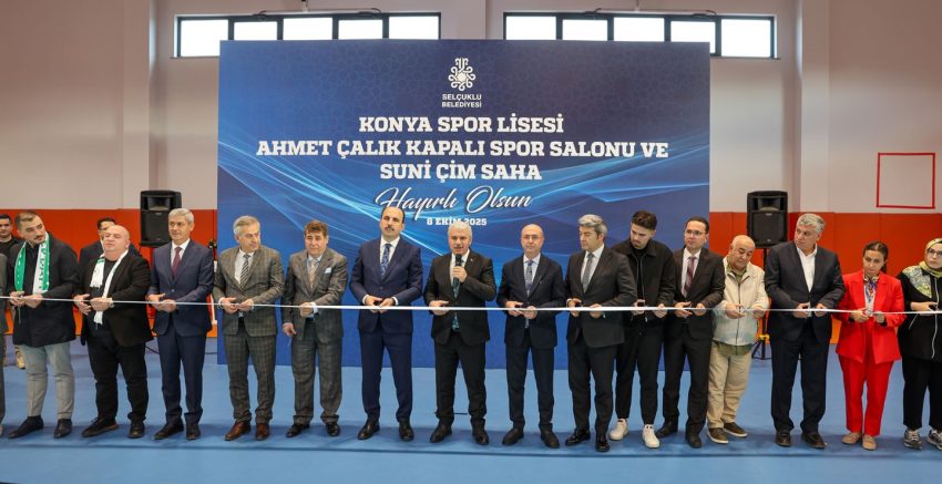KONYA SPOR LİSESİ AHMET ÇALIK KAPALI SPOR SALONU VE SUNİ ÇİM SAHA AÇILDI