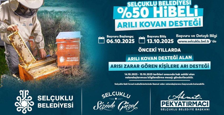 SELÇUKLU’DA ÜRETİCİYE GÜÇLÜ DESTEK: %50 HİBELİ ARILI KOVAN DESTEĞİ