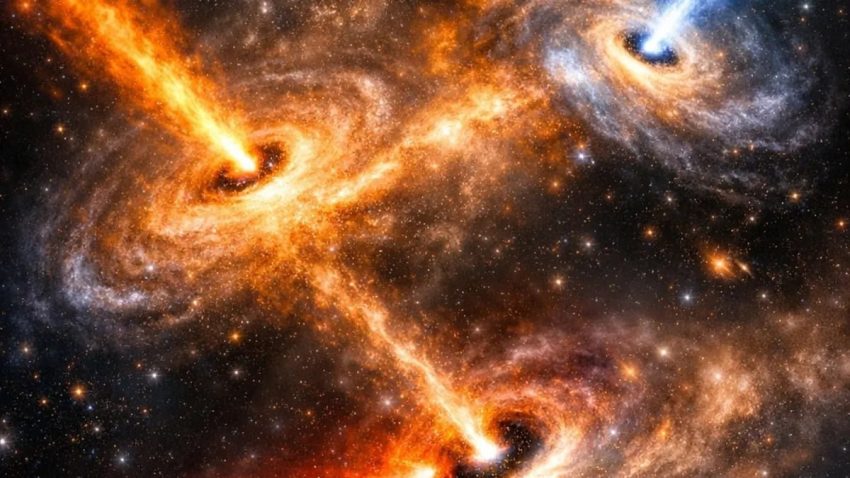 ÜÇ KARADELİKLİ GALAKSİ BİRLEŞMESİ KEŞFEDİLDİ