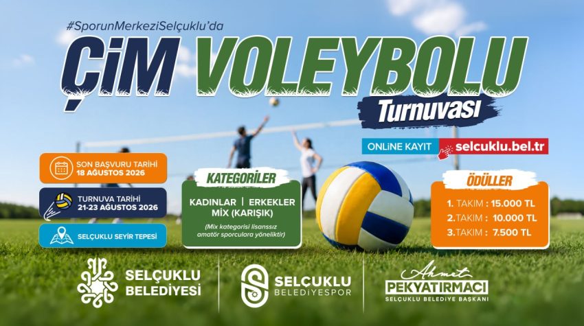SELÇUKLU’DA ÇİM VOLEYBOLU TURNUVASI İÇİN GERİ SAYIM BAŞLADI